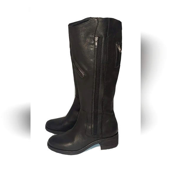 Vera Wang Evan Riding Boot  Black Leather Tall Riding Moto (Sz 8.5)New 70%OFF - Picture 3 of 10